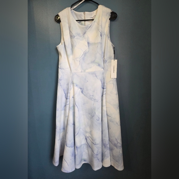 NWT Calvin Klein A Line Scuba Sleeveless Dress - Picture 2 of 11